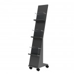 Prospektständer fahrbar, 135 cm hoch, 25x35 cm (B/T),  3 Ablagen, 